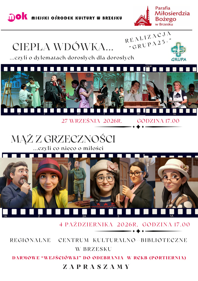 Parafialny teatr „GRUPA 25+” zaprasza na maraton komediowy! Tej jesieni czeka nas podwójna dawka dobrego humoru!